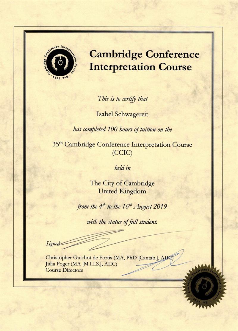 Cambridge Conference Interpreting Course - von Dolmetschern für Dolmetscher